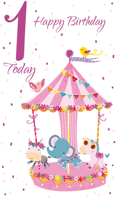 1 today Birthday Card - Carousel