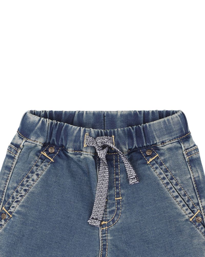 Bebe | Boys Knit Denim Shorts-Vintage Indigo