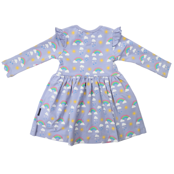 Korango | Rainbow Print Cotton Stretch Dress - Blue Heron