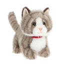 Keeleco Standing Cat Grey Kitten 18 cm Soft Toy