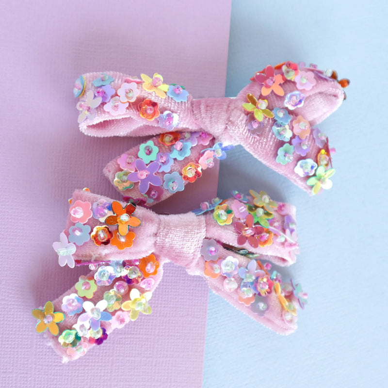 Lauren Hinkley | Floral Sequin Bow Clip