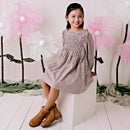 Designer Kidz | Lily L/S Puff Sleeve Dress - Choc Gingham