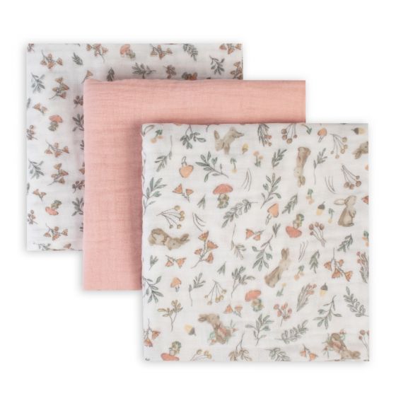 LITTLE LINEN MUSLIN 3PK - HARVEST BUNNY