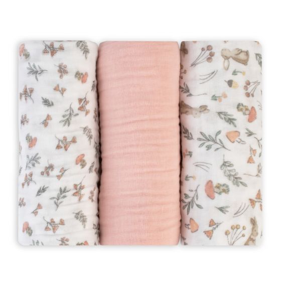 LITTLE LINEN MUSLIN 3PK - HARVEST BUNNY