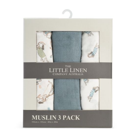 LITTLE LINEN MUSLIN 3PK - BARKLIFE DOG