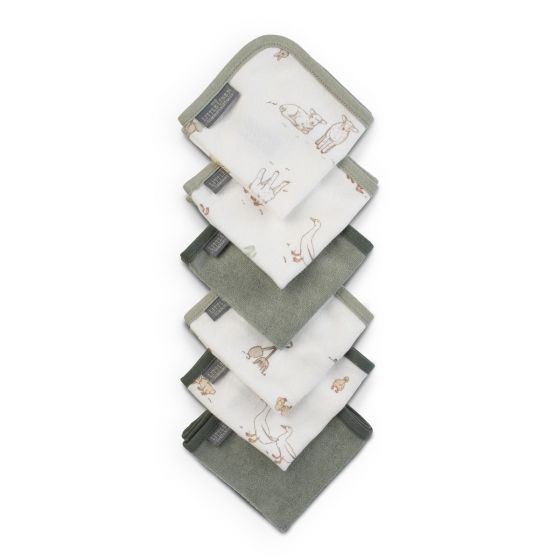 Little Linen Towelling Washer 6pk - Farmyard Lamb