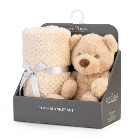 Little linen | Plush Toy &  Blanket - Nectar Bear