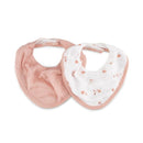 Little Bamboo Muslin Bib 2Pk - Dusty Rose