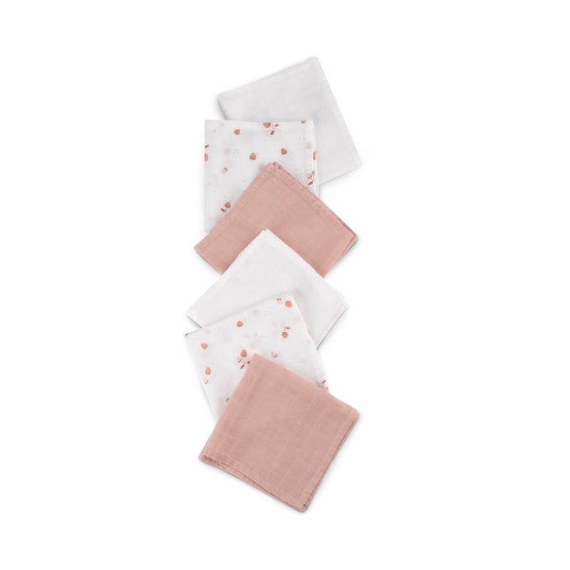 LITTLE BAMBOO MUSLIN WASHERS 6PK - WHISPER Dusky Rose