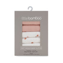 LITTLE BAMBOO MUSLIN WASHERS 6PK - WHISPER Dusky Rose