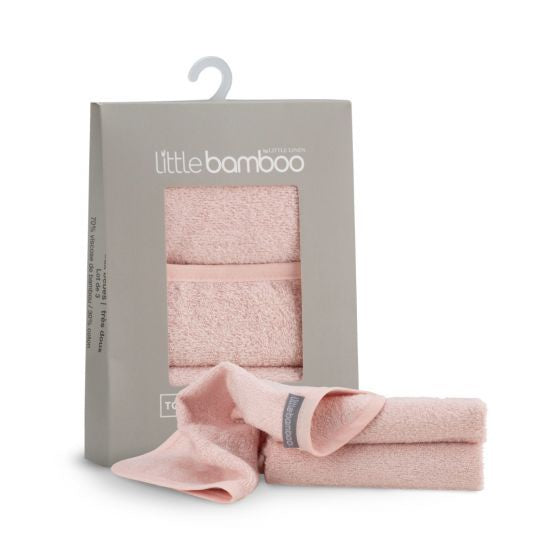 Little Bamboo Towelling Washer 3Pk - Dusty Rose