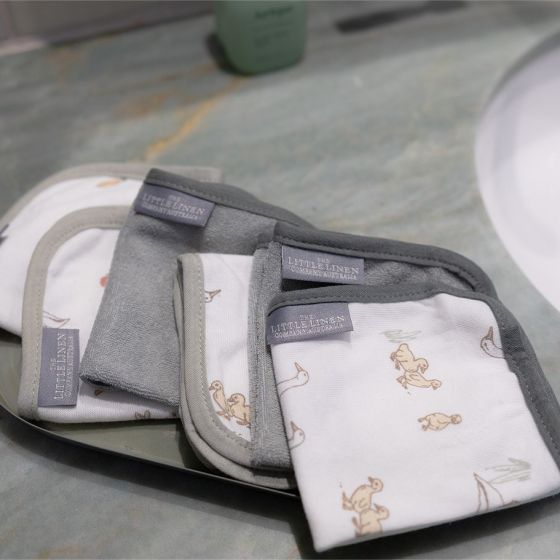 Little Linen Towelling Washer 6pk - Farmyard Lamb