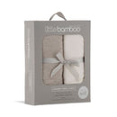 Little Bamboo Hooded Towel 2pk - Stone Grey