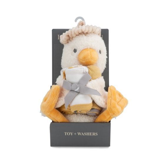 LITTLE LINEN PLUSH TOY & WASHERS - FUZZY DUCK