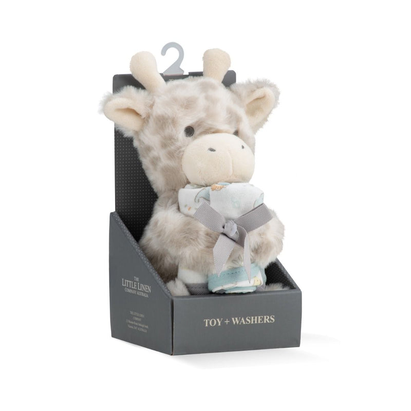 Little Linen Plush Toy & Washers - Savanna Giraffe