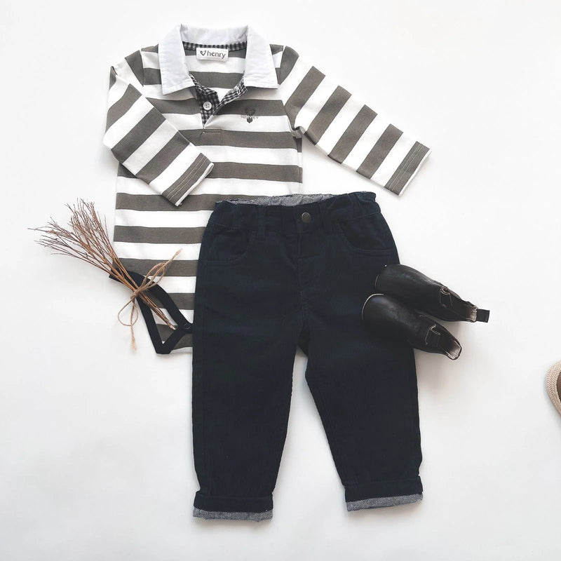 Love Henry | Baby Boys Chino Pant - Navy Corduroy