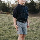 Love Henry |Boys Oscar Shorts - Navy Gingham  RRP $39.95