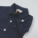 Love Henry | Baby Boys Dress Shirt Romper - Navy