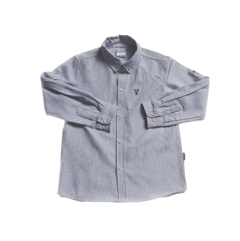 Boys Dress Shirt - Navy Pinstripe