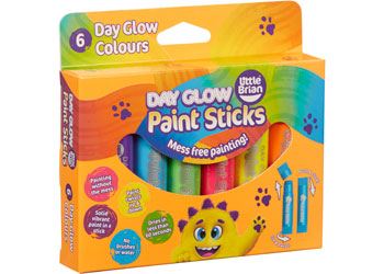 Little Brian -Paint Sticks Day Glow 6 assorted