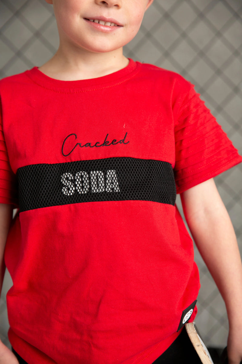 Cracked Soda | Maxwell Mesh Detail Tee Red