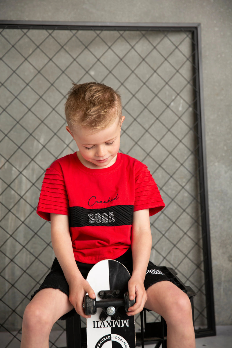 Cracked Soda | Maxwell Mesh Detail Tee Red