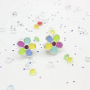 Mon Coco - Rainbow Flower Clip-on Earrings