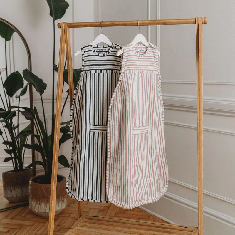 Merino Kids | Go Go Sleeping Bag - Duvet Weight - Dark Slate Stripe