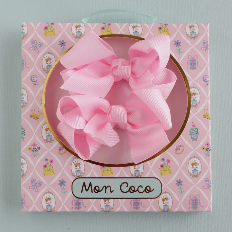 Mon Coco Hair Bow - Pink x 2