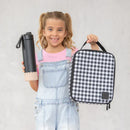 MontiiCo Large Insulated Lunch Bag - Black Gingham