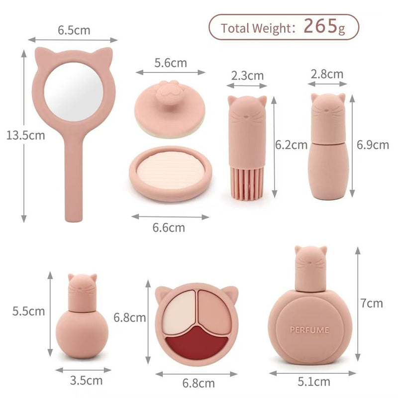 Pink Silicone Makeup Playset Kit