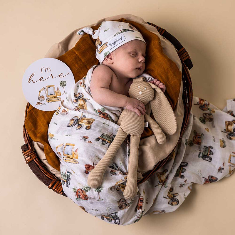 Snuggle Hunny | Diggers & Tractors Organic Muslin Wrap