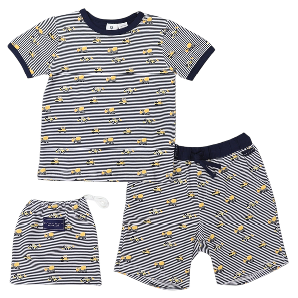 Korango | Cotton Pj's Trucks & Diggers-Navy