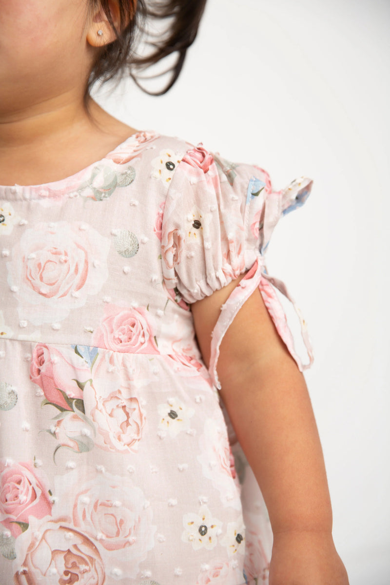 Cracked Soda | Naomi Babydoll Dress beige 3-8yrs