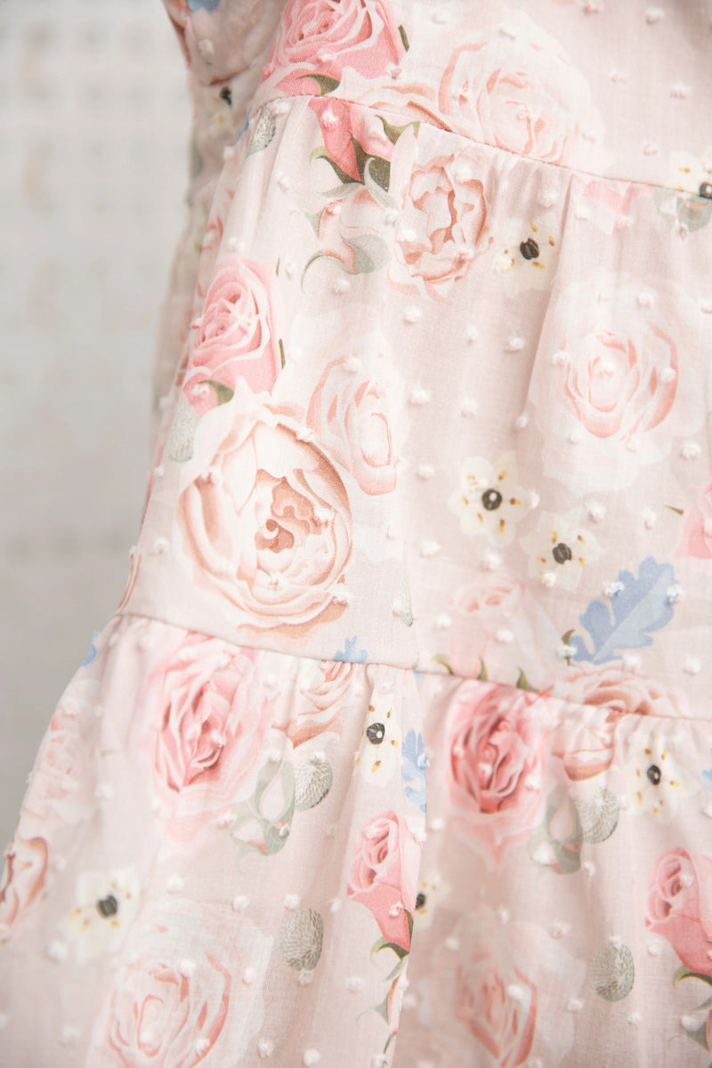 Cracked Soda | Naomi Babydoll Dress beige 3-8yrs