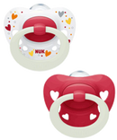 NUK Signature 6-18 months Night Soothers 2pk Assorted