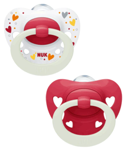 NUK Signature 6-18 months Night Soothers 2pk Assorted