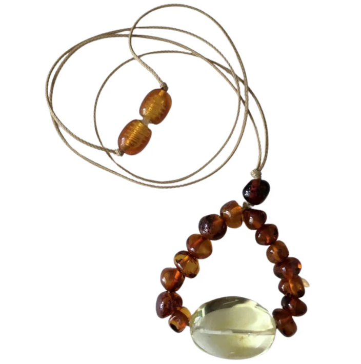 Nursing necklace - Cognac & Lemon