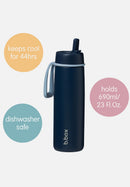 b.box Insulated Flip Top Bottle 690ml - Midnight