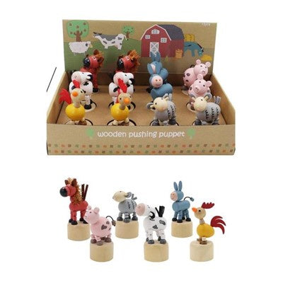 Wooden Animal Push Puppet