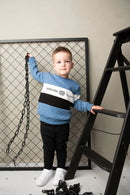 Cracked Soda | Oscar Textured Crew - Blue