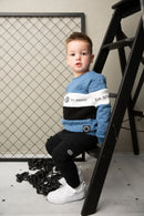 Cracked Soda | Oscar Textured Crew - Blue