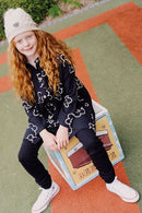 The Girl Club | Black Skinny Rib Leggings -Blue