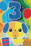 Party Age 3 Male Birthday Card