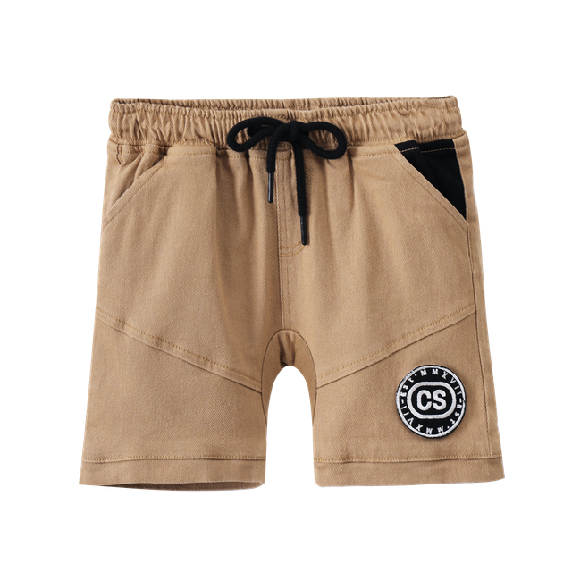 Cracked Soda | Parker Denim Pocket Baby Shorts Tan