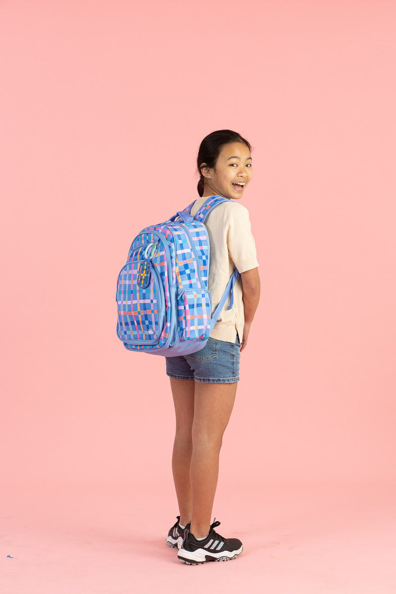 Spencil Big Kids Backpack – Pastel Plaid | School Bag