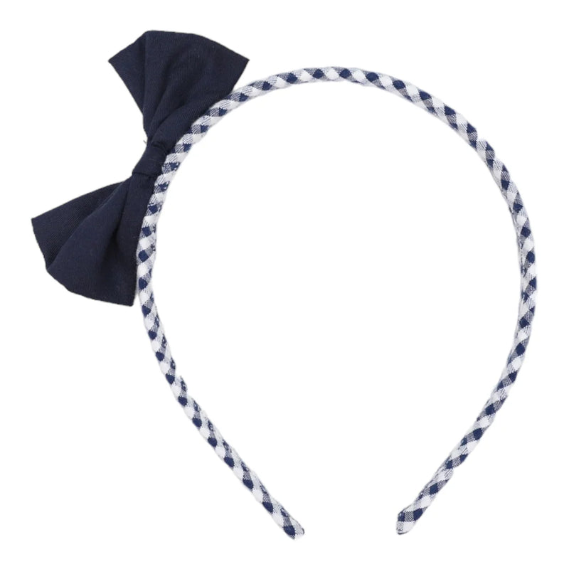 Korango | Gingham Headband with Bow - Asstd Colours