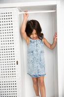 Cracked Soda | Polly Detailed Pinafore Blue Denim