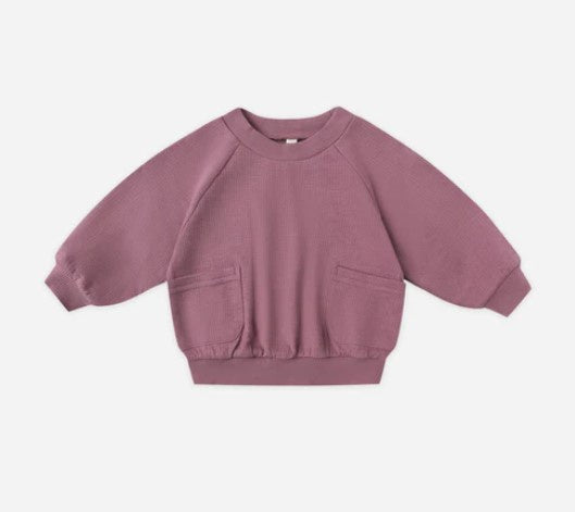 Quincy Mae | Pocket Sweatshirt-Mulberry