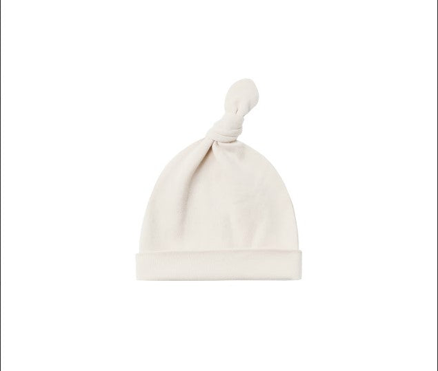 Quincy Mae | Knotted Baby Hat - Fern Stripe/Natural